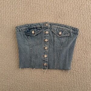 Denim Button-Up Corset Top